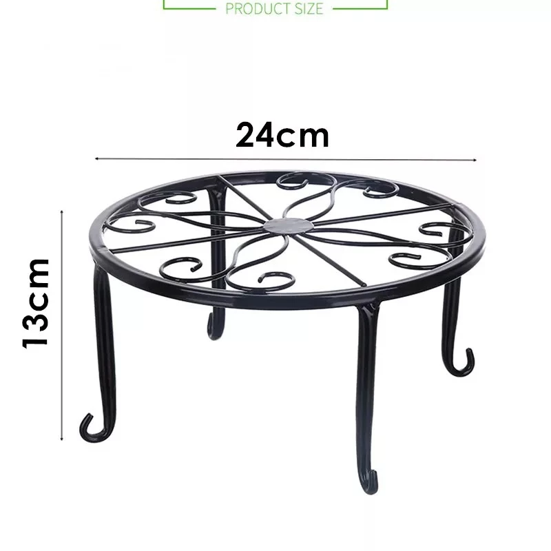 Plant Stand Floor Flower Pot Rack Round Round Iron Home Garden Indoor Balcony Decor