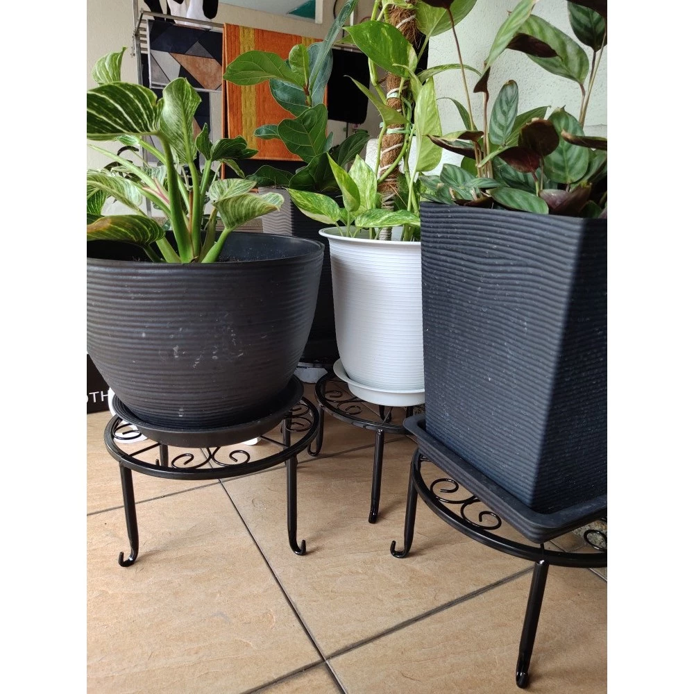Plant Stand Floor Flower Pot Rack Round Round Iron Home Garden Indoor Balcony Decor
