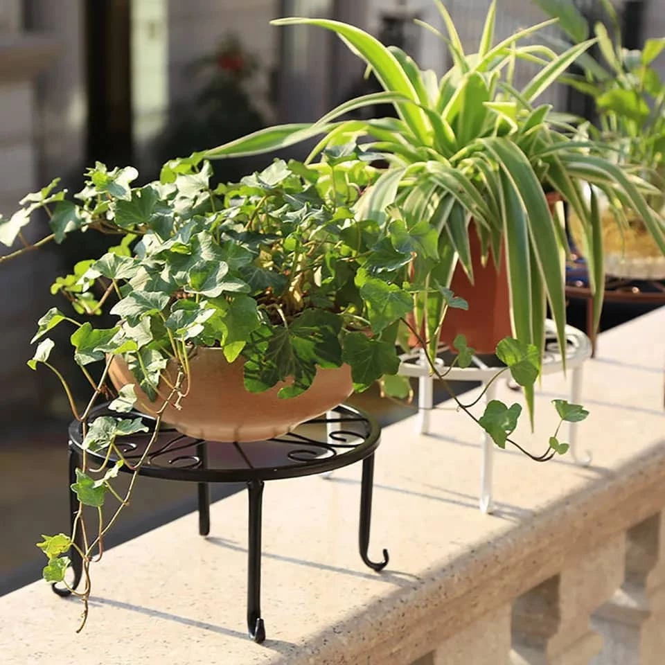 Plant Stand Floor Flower Pot Rack Round Round Iron Home Garden Indoor Balcony Decor