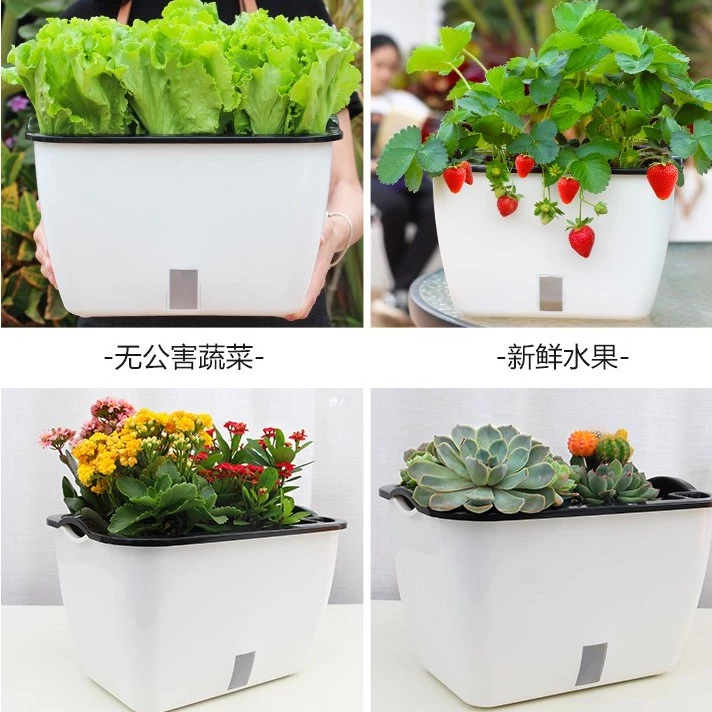 Locaupin Self Watering Planter Flower Pots Multicolor Balcony Garden Plant Planter Baskets Fence Bucket Pots