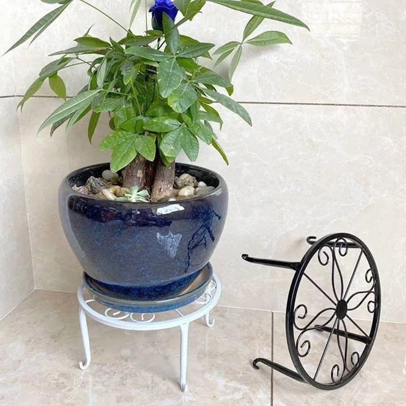 Plant Stand Floor Flower Pot Rack Round Round Iron Home Garden Indoor Balcony Decor