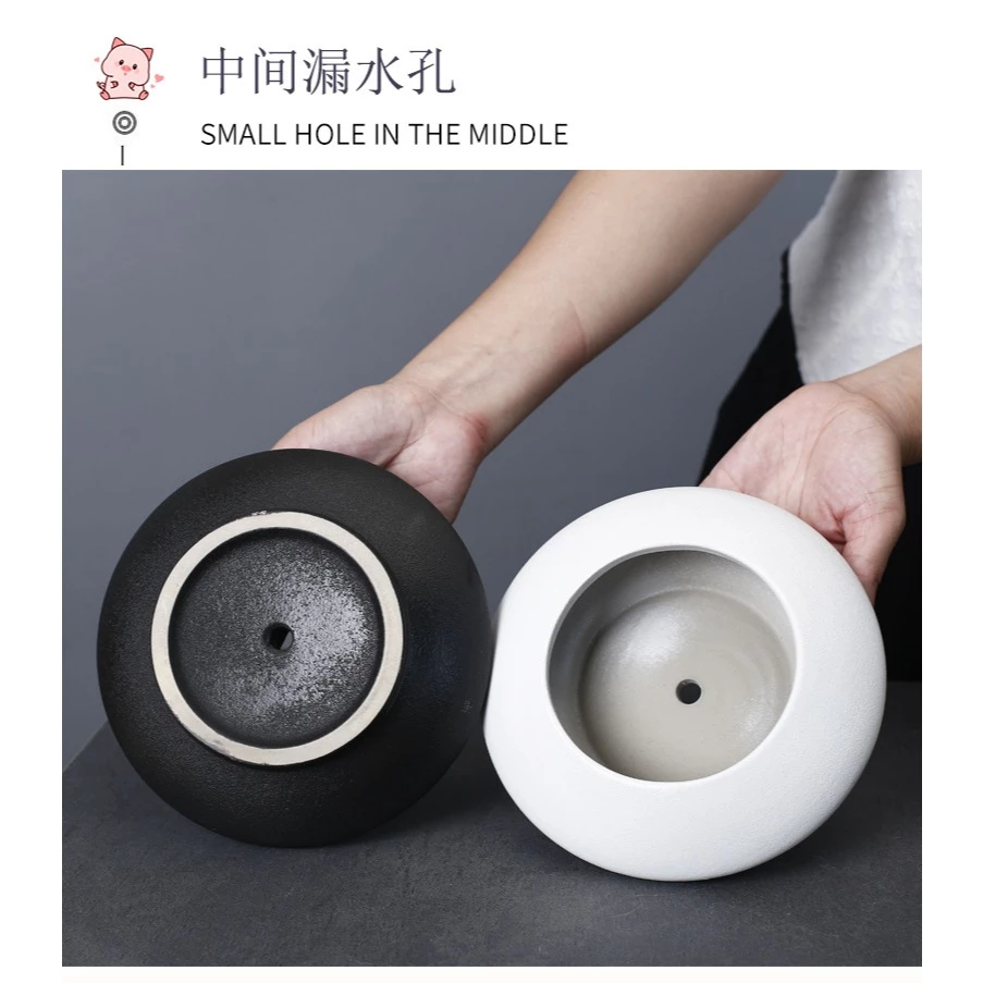 BMC Cross-border modern fashionable minimalist internet celebrity white porcelain flower pot orchid lucky bamboo POT1070