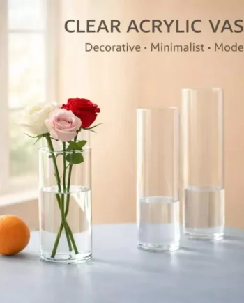 Vas Akrilik Lutsinar Tidak Pecah Clear Acrylic Flower Vase for Home Deco Hydroponic Plants 不易碎花瓶
