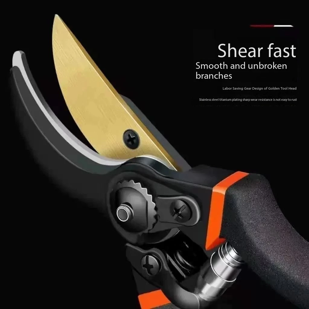 Gardening Pruning Shears with SK5 Steel Blade and Ergonomic Handles for Tree and Plant Trimming