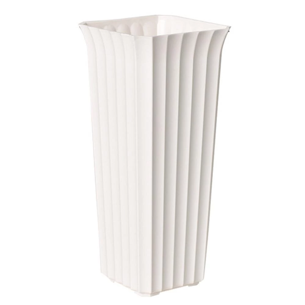 JIGGYZO Flower Vase, Plastic Vertical Stripes Design Nordic Decorative Vase, Simplicity Black White Plant Pot Flower Arrangement