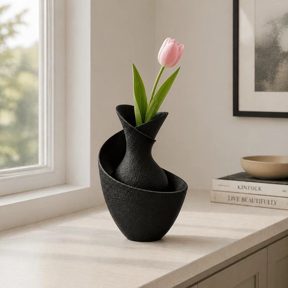 DONOVAN Minimalist Vase, Geometric Shaped High-End Light Luxury Vase
