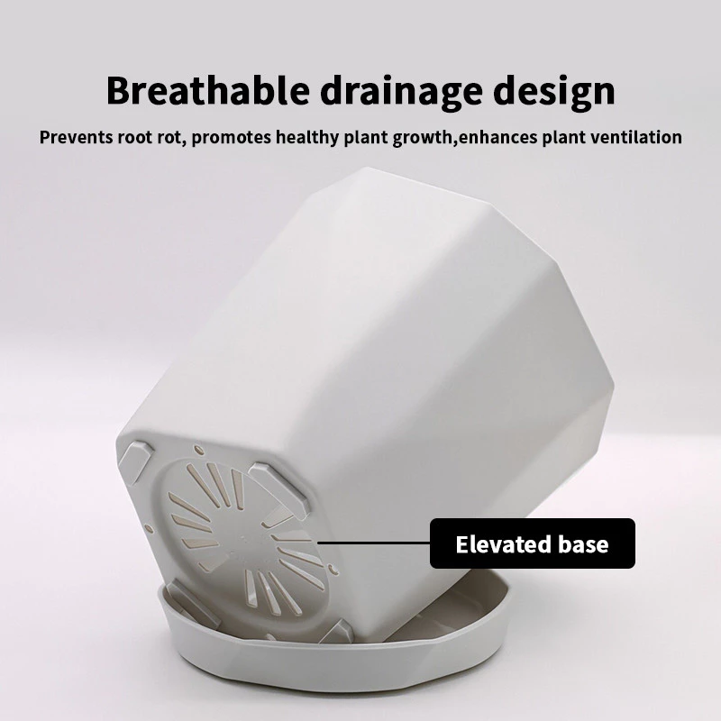 Plastic Flower Pot with saucer thickened & durable