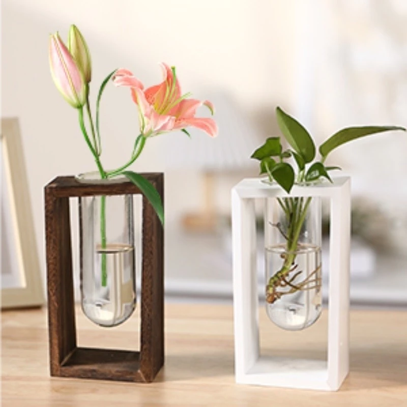 Straw Glass Flower Vase Japanese Flower Pot in the Nordic Contracted Creative Flower Basket
